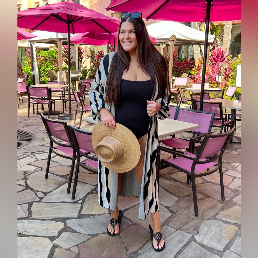 Show Me Your MuMu Black and Cream Striped Long Cardigan